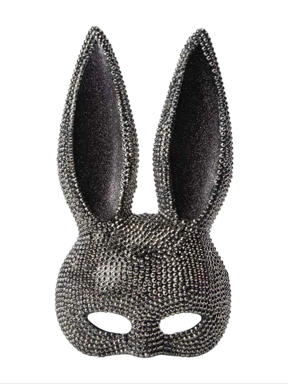 Halloween Black Sparkle Bunny Ear Costume Mask